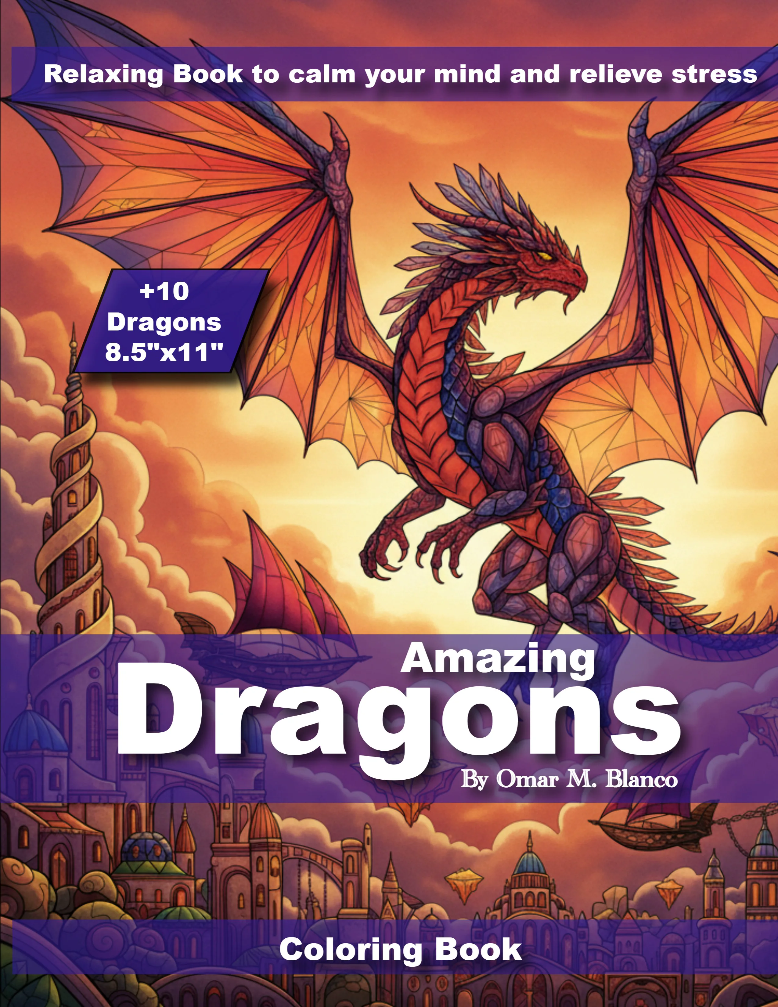 Portada de Amazing Dragons Coloring Book — libro hecho con EpigraphIA