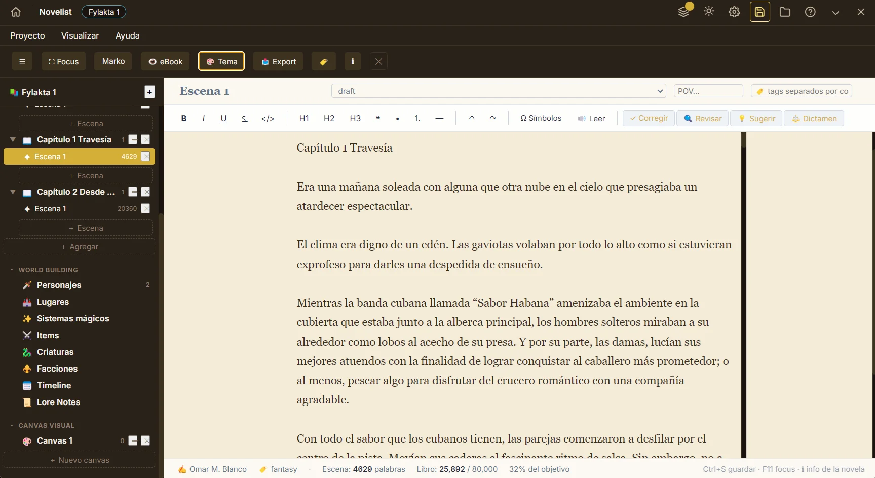 Novelist: suite de escritura con worldbuilding, personajes y writing partner IA